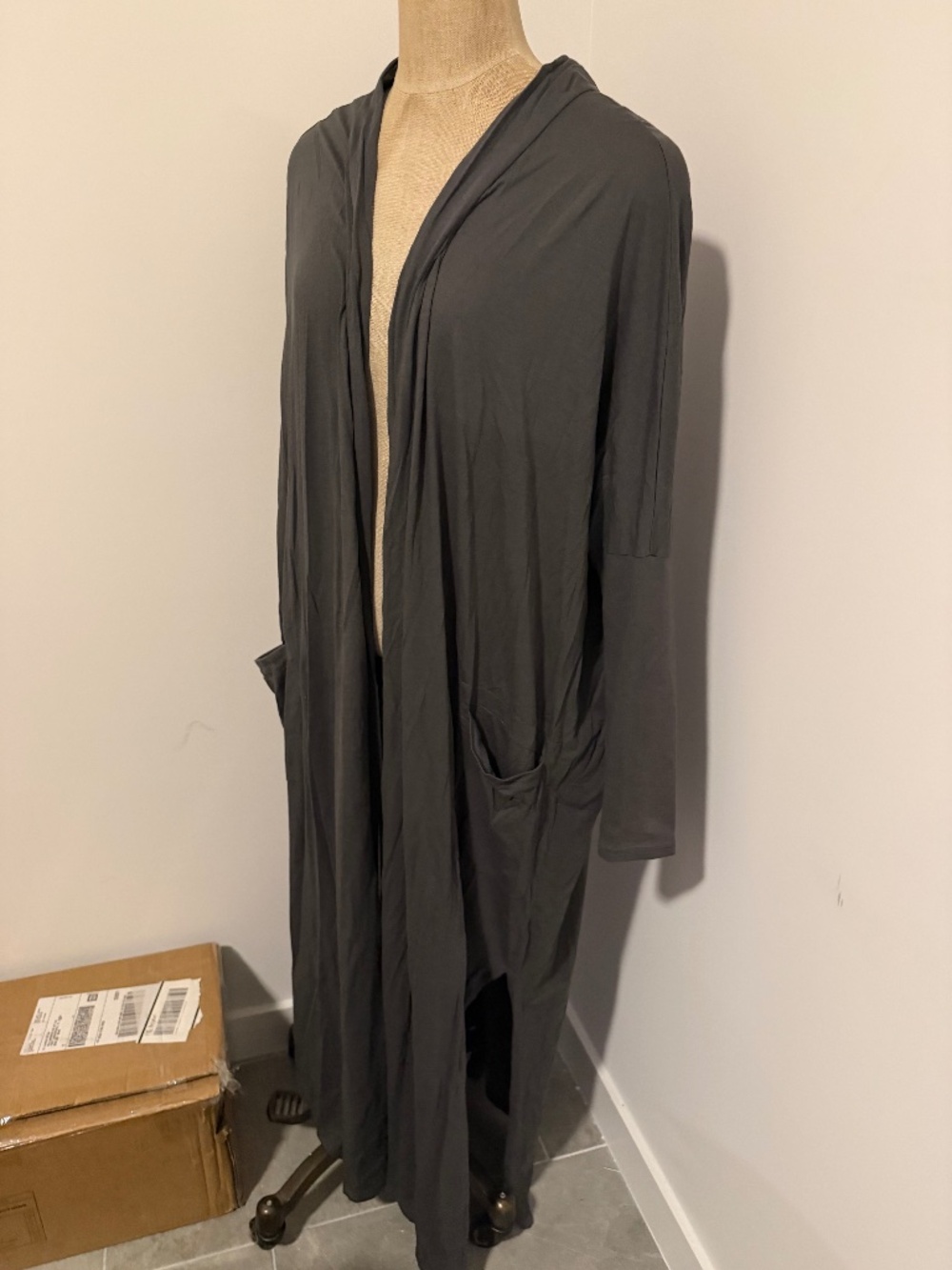 Lunya Pima Long Cardigan in Eclipse One Size